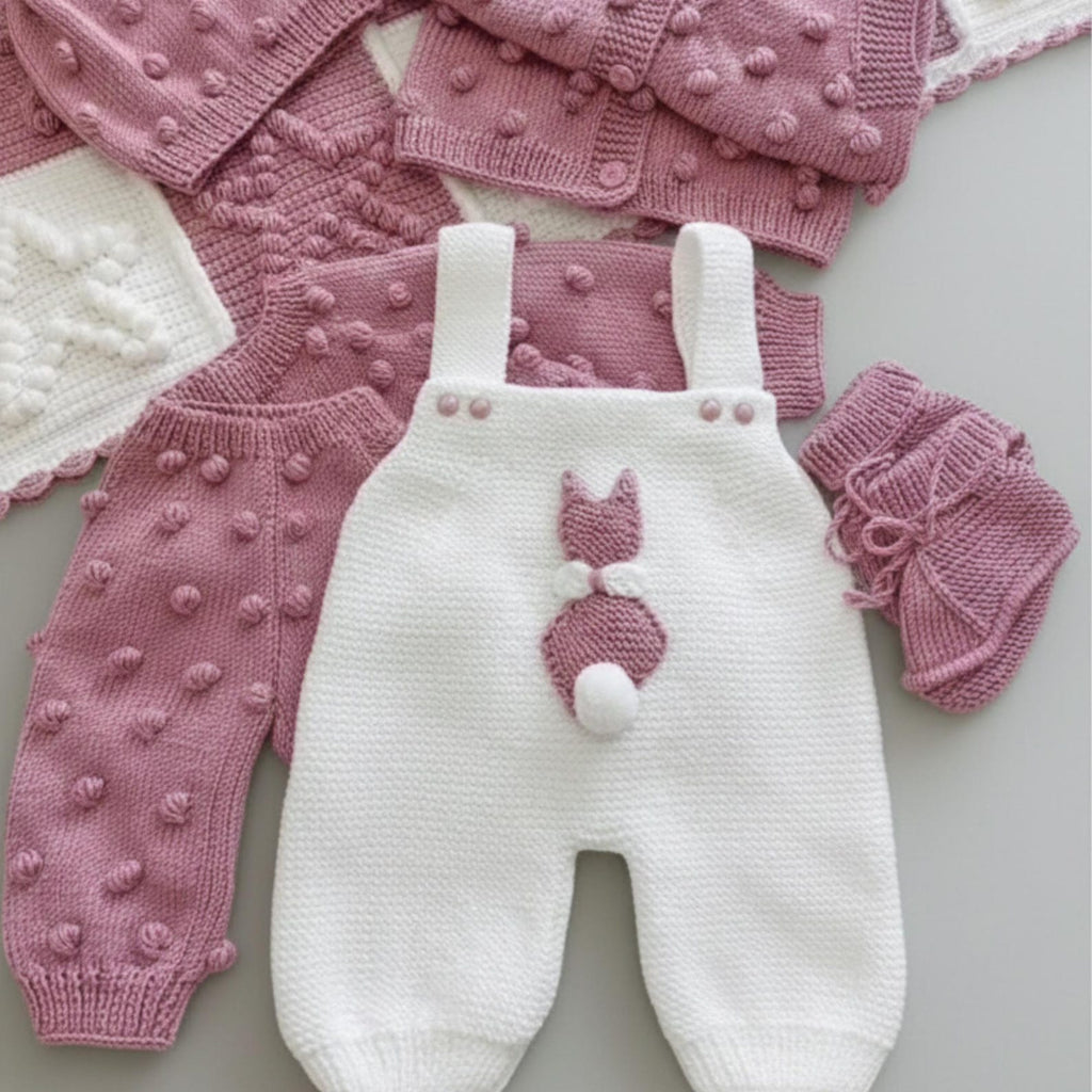 Handmade Crochet Baby Varsity Outfit Set | Jacket & Matching Booties | Velanest