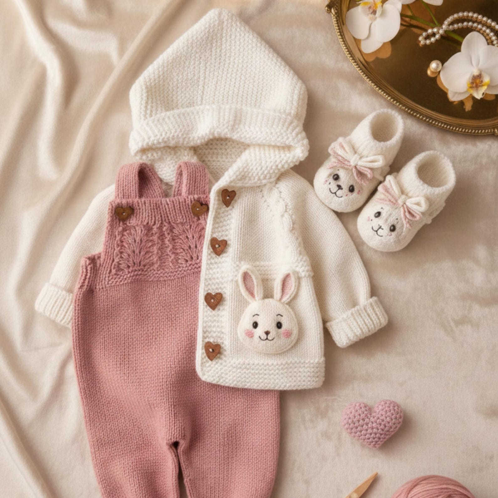 Handmade Crochet Bunny Baby Girl Outfit Set | Velanest