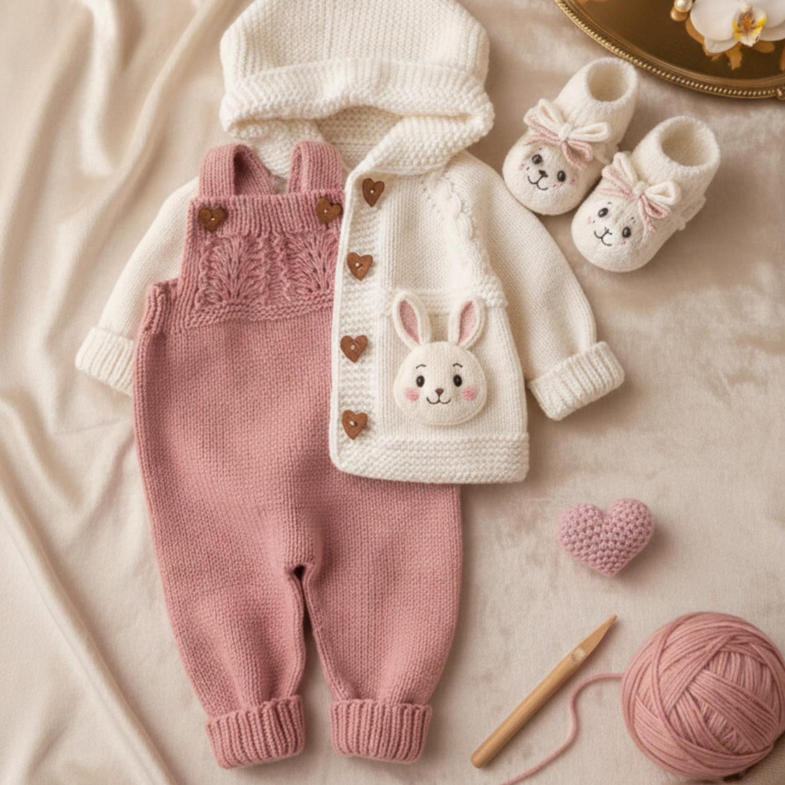 Handmade Crochet Bunny Baby Girl Outfit Set | Velanest