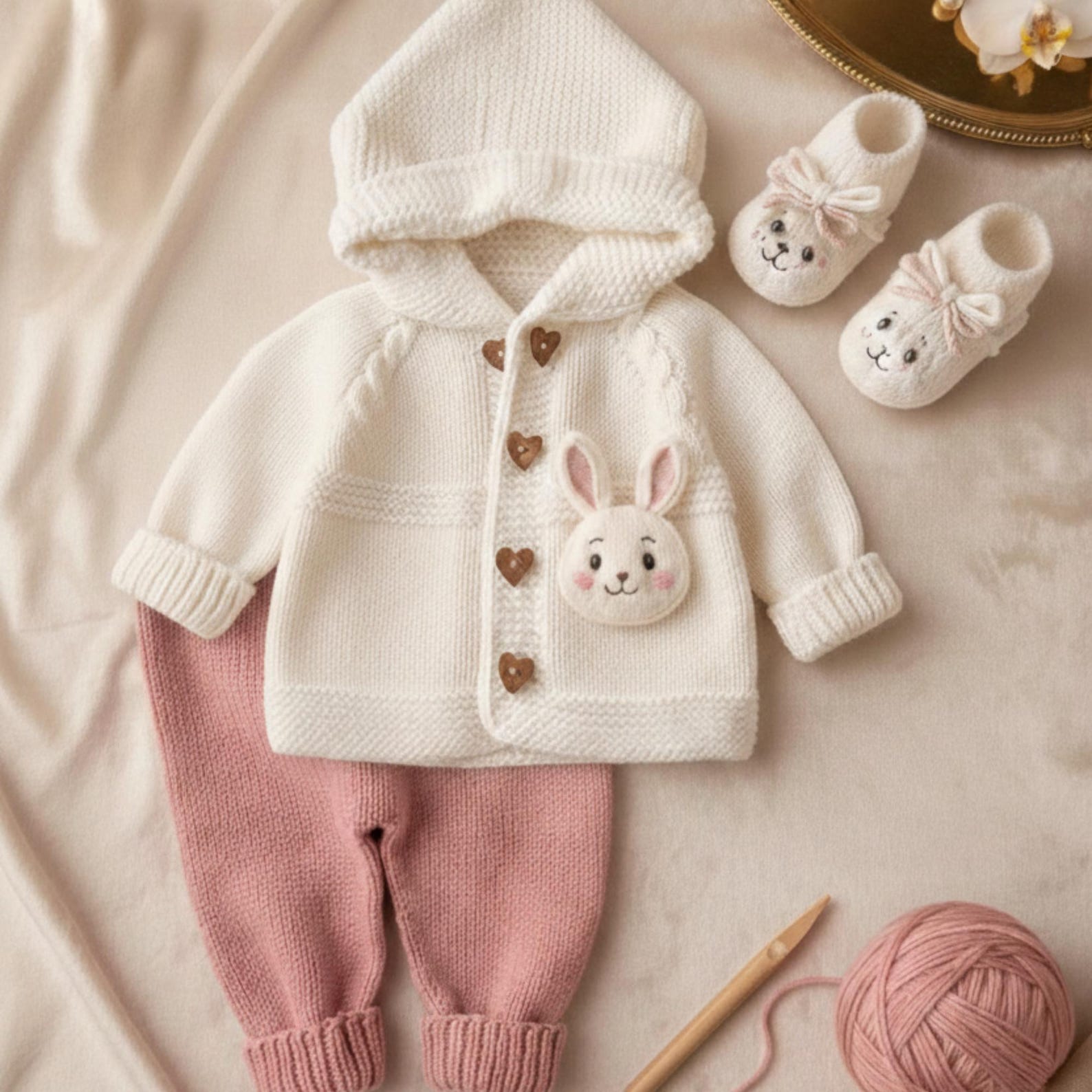 Handmade Crochet Bunny Baby Girl Outfit Set | Velanest